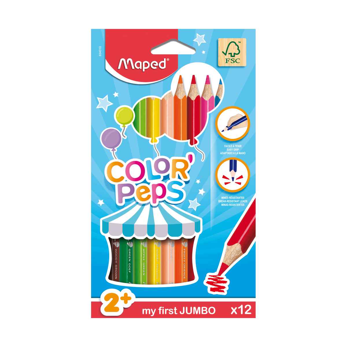 Maped Color'Peps My First jumbo farveblyanter, 12 stk.