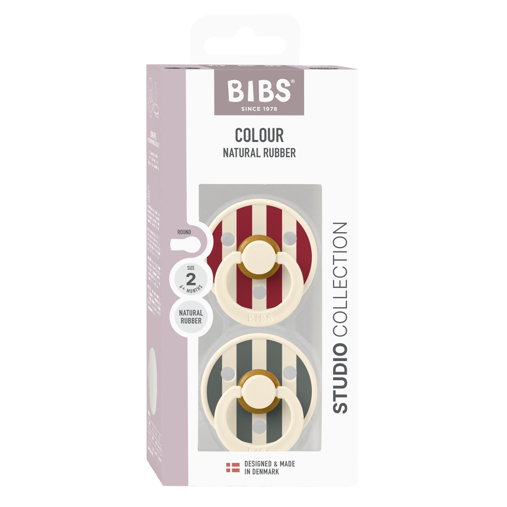 BIBS Colour 2-pak Latexsutter Str. 2 (Fra 6 mdr.), Ruby Pine Mix