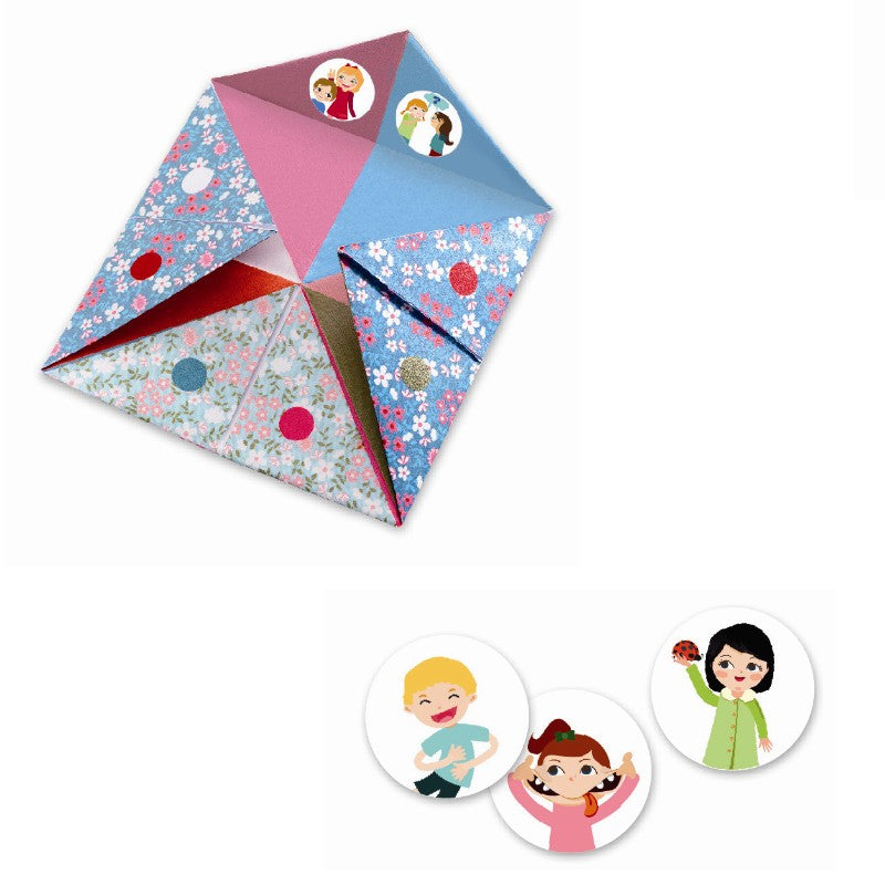 Djeco Kreativt sæt, Origami flip-flap, Lyse farver