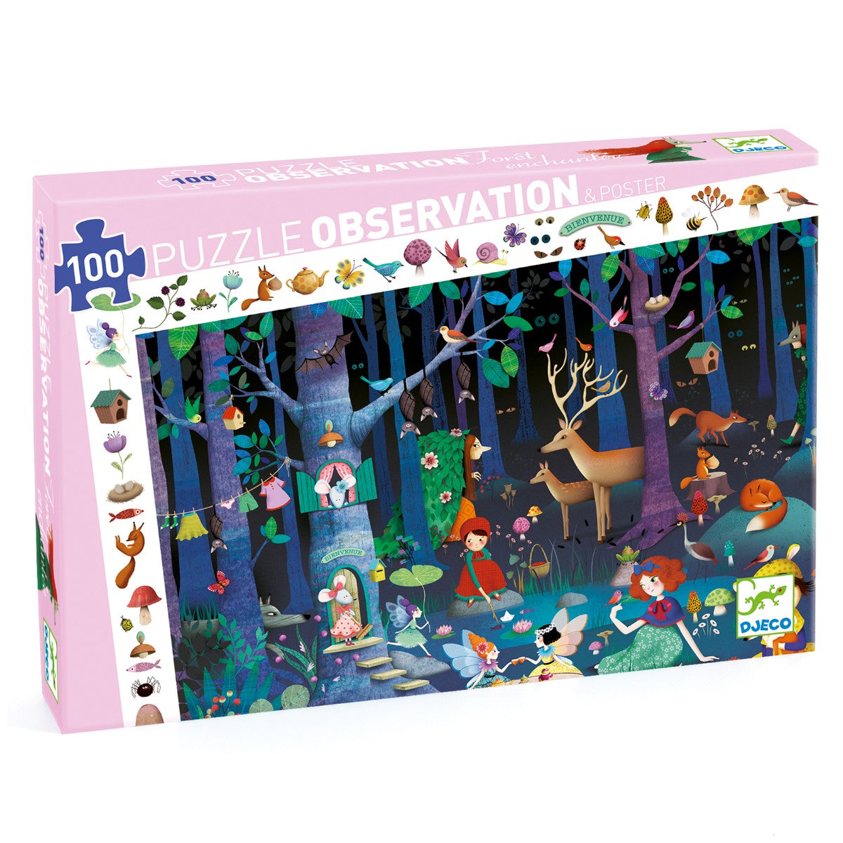 Djeco Observationspuslespil 100 brikker, Fortryllet skov