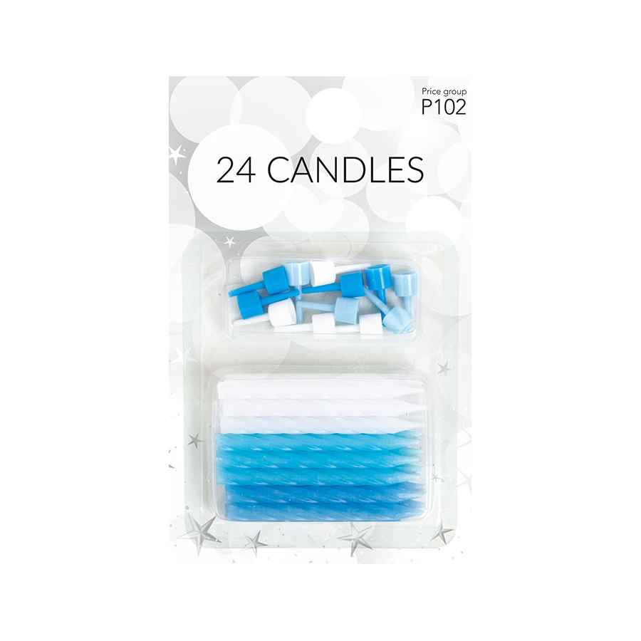 Kagelys 24 stk. Blåhvid