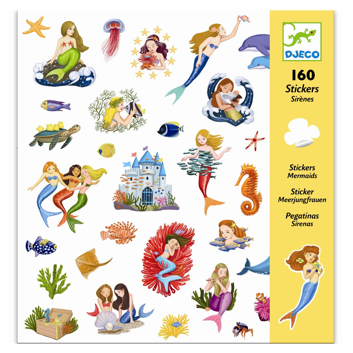 Djeco Klistermærker 160 stk. Havfruer