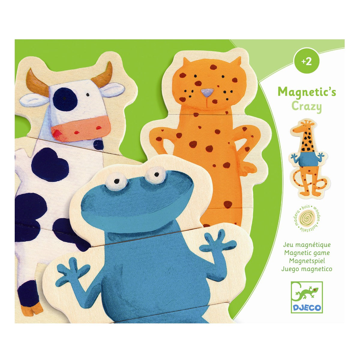 Djeco Magneter i træ, Skøre dyr
