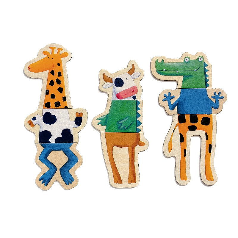 Djeco Magneter i træ, Skøre dyr
