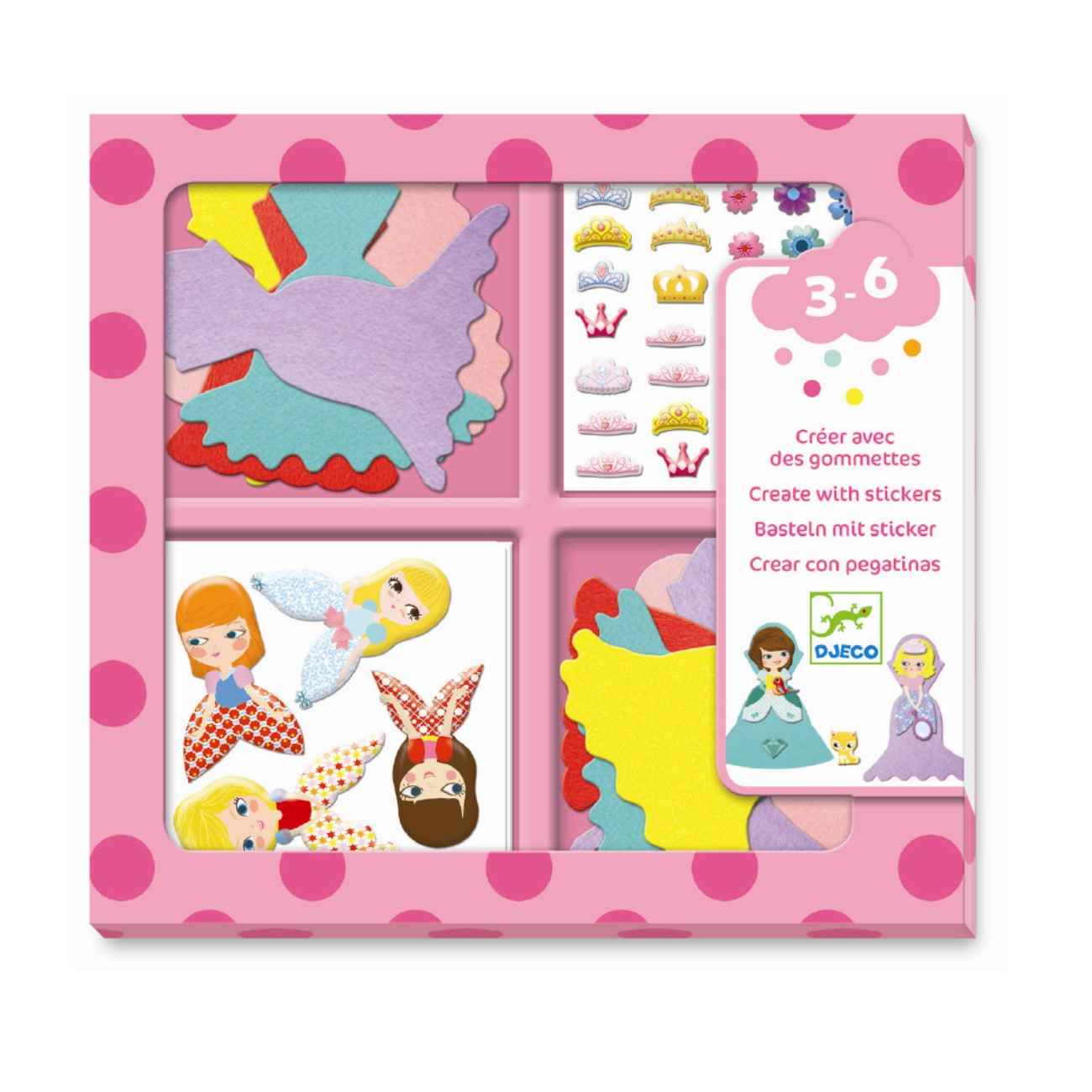 Djeco Kreativt sæt stickers, Jeg elsker prinsesser