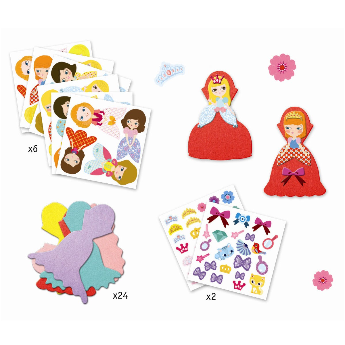 Djeco Kreativt sæt stickers, Jeg elsker prinsesser