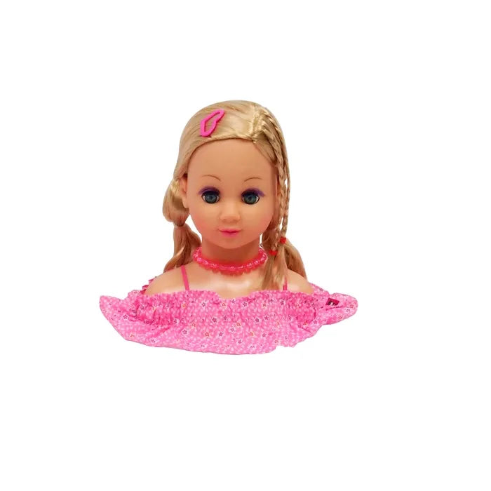 Sminkehoved med blond hår