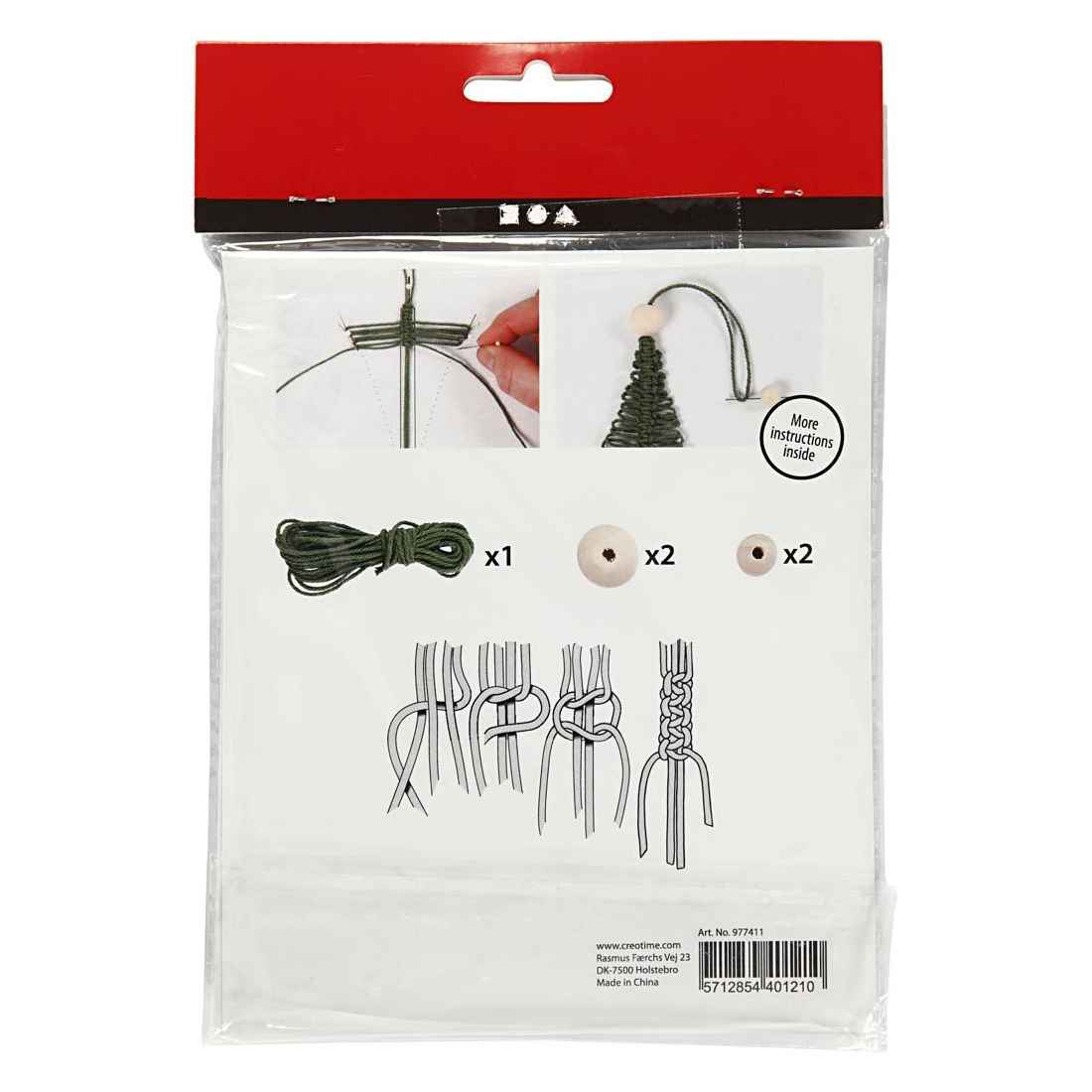 Creativ Company Mini DIY Kit, Macramé juletræ