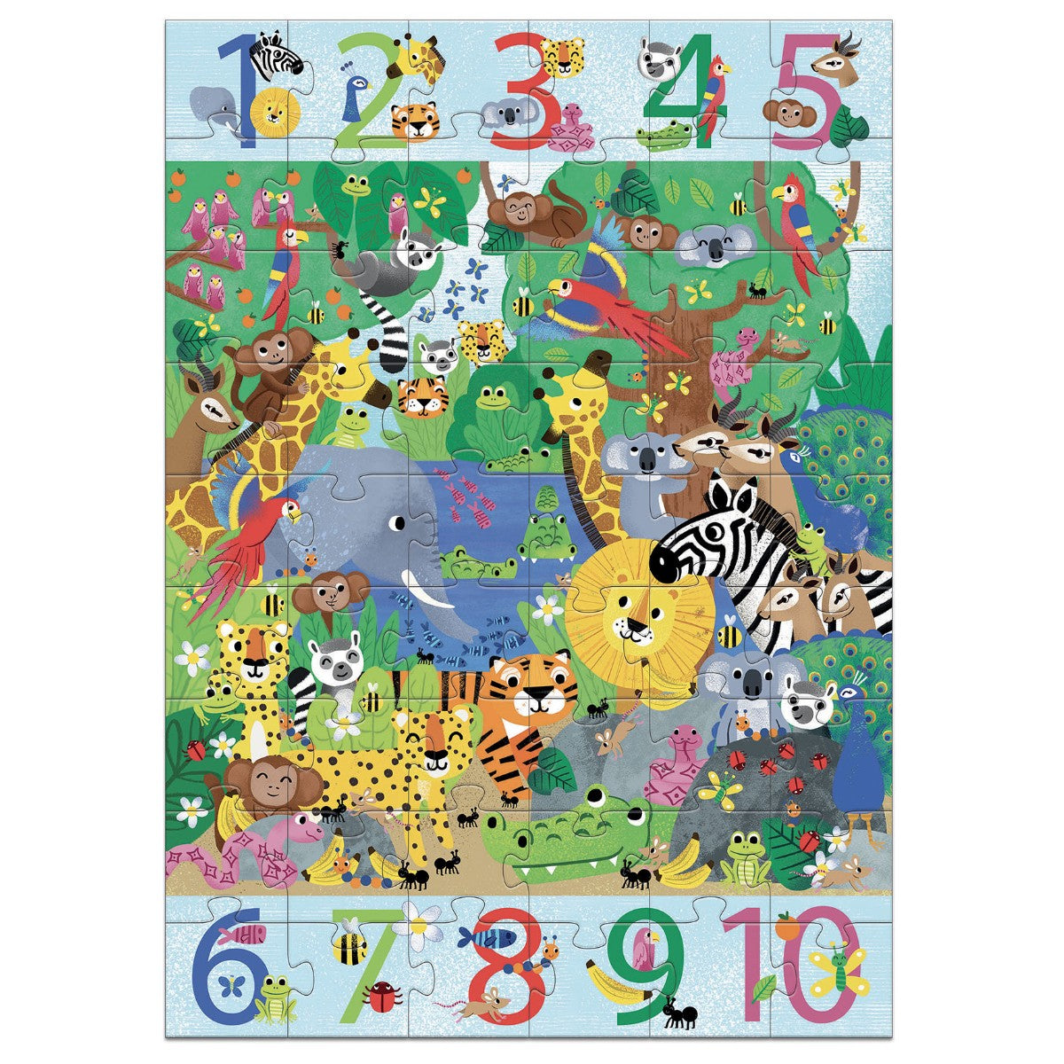 Djeco Gulvpuslespil 54 brikker, Jungle 1-10