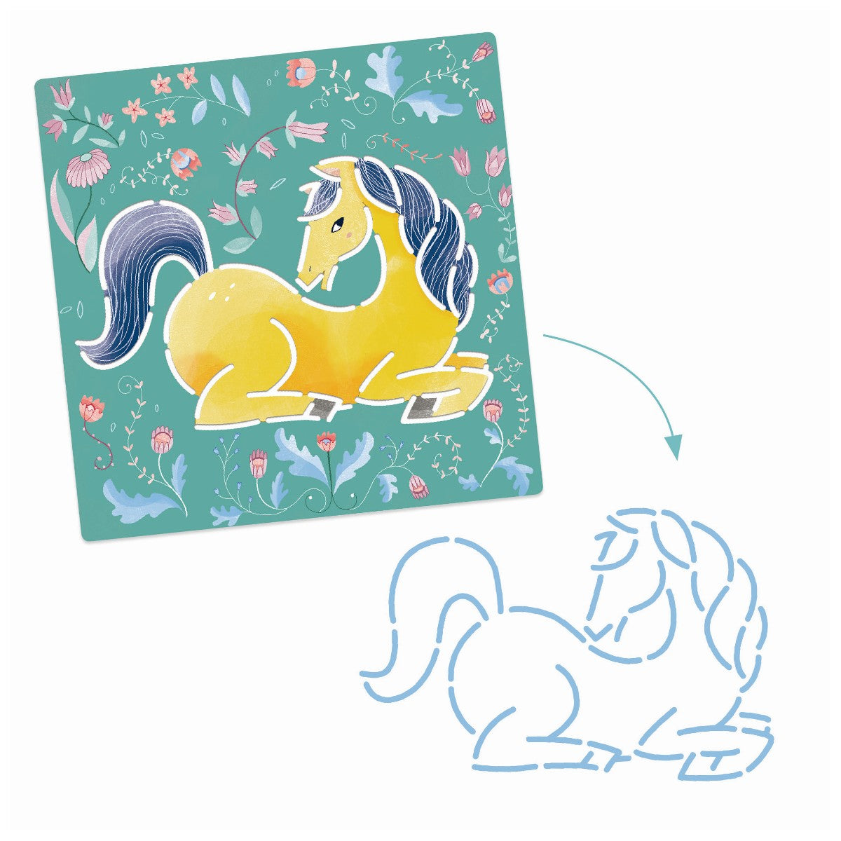 Djeco Scratchkort, Heste