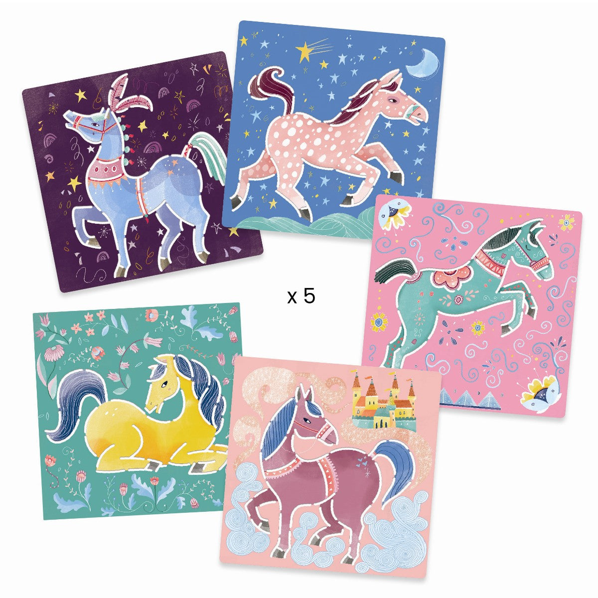 Djeco Scratchkort, Heste