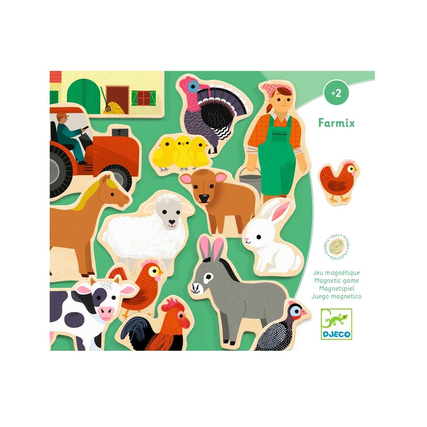 Djeco Magneter i træ, Farmix
