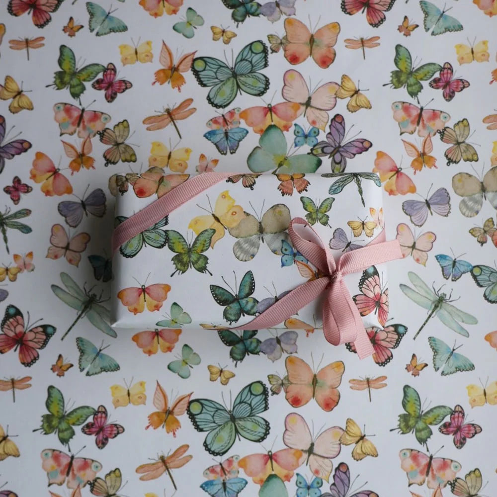 All By Voss Gavepapir 5 m, Sommerfugle