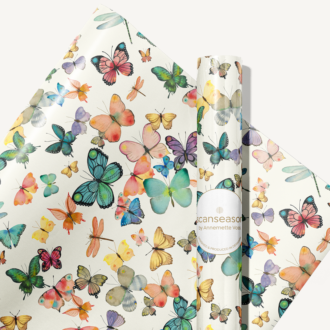All By Voss Gavepapir 5 m, Sommerfugle
