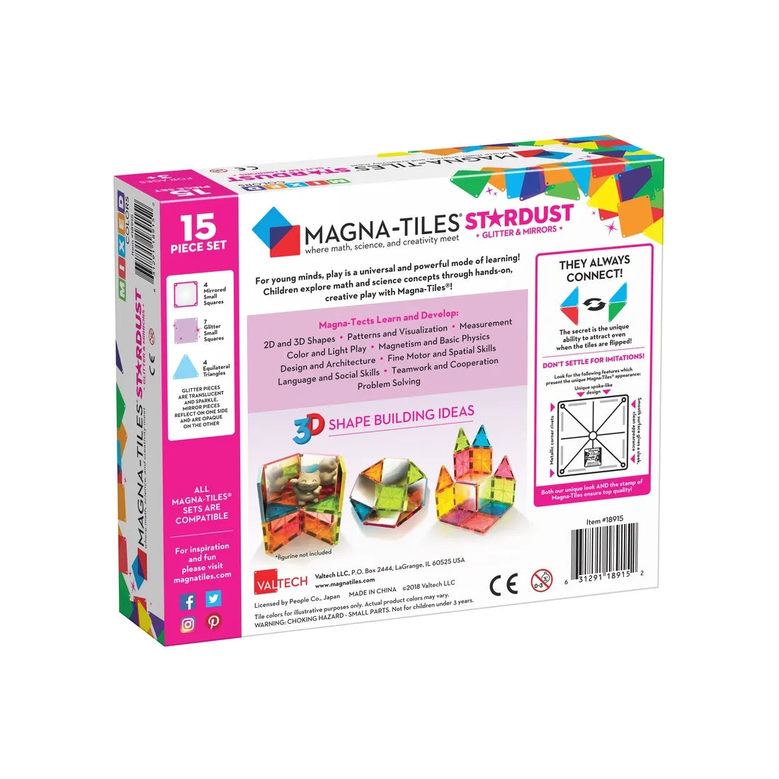 Magna-Tiles Stardust Glitter & Mirrors 15 dele