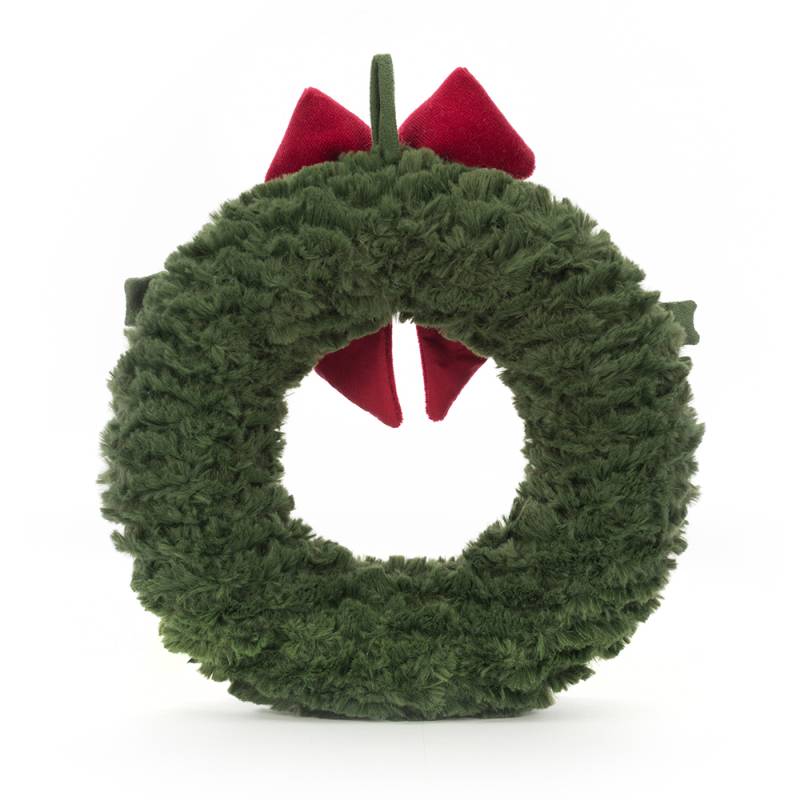 Jellycat Amuseable Wreath, Julekrans med rød sløjfe 27 cm