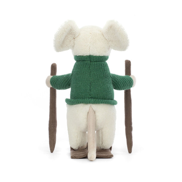Jellycat Julebamse, Mus på ski 18 cm
