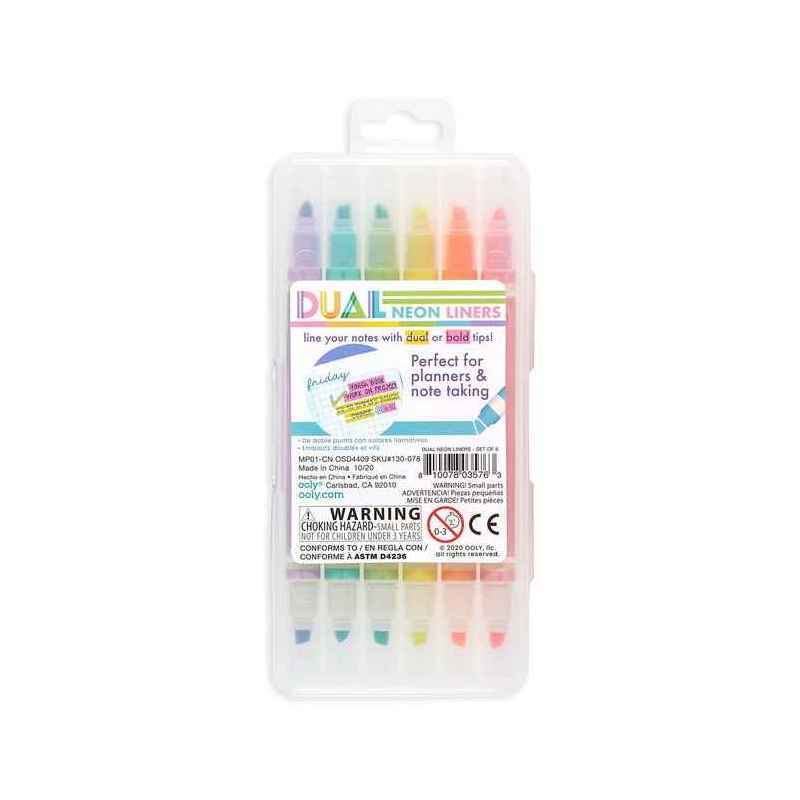 Ooly Dual Neon Liners overstregningstusser 6 stk.