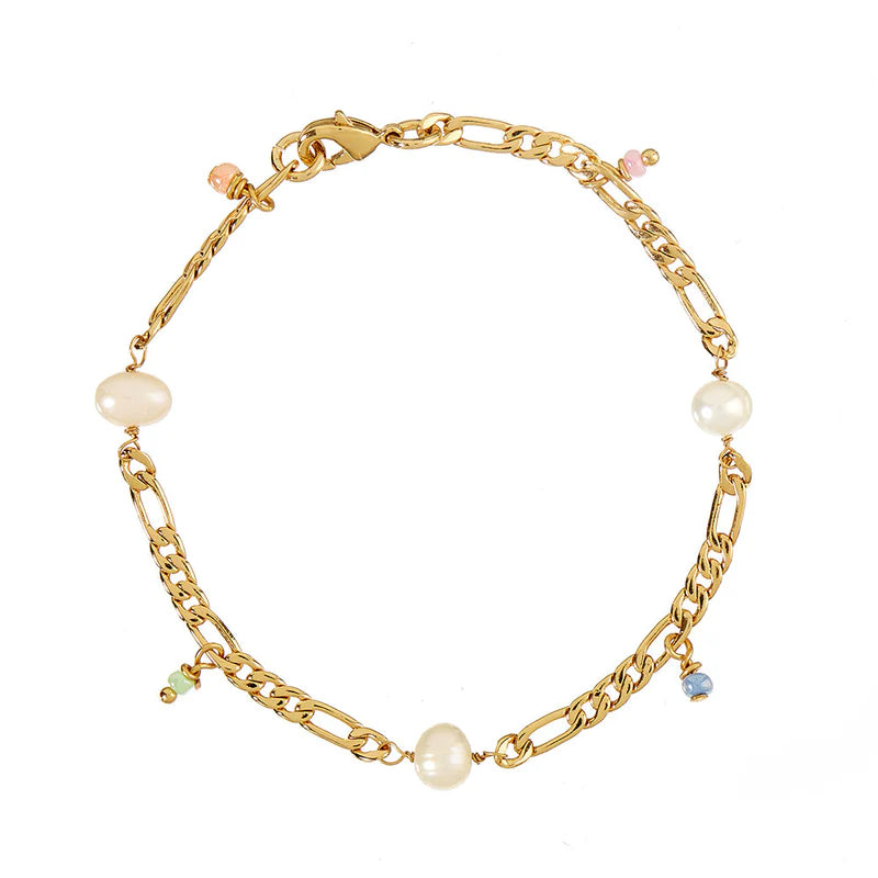 me&my BOX Figarokæde 45 cm, Forgyldt 18K