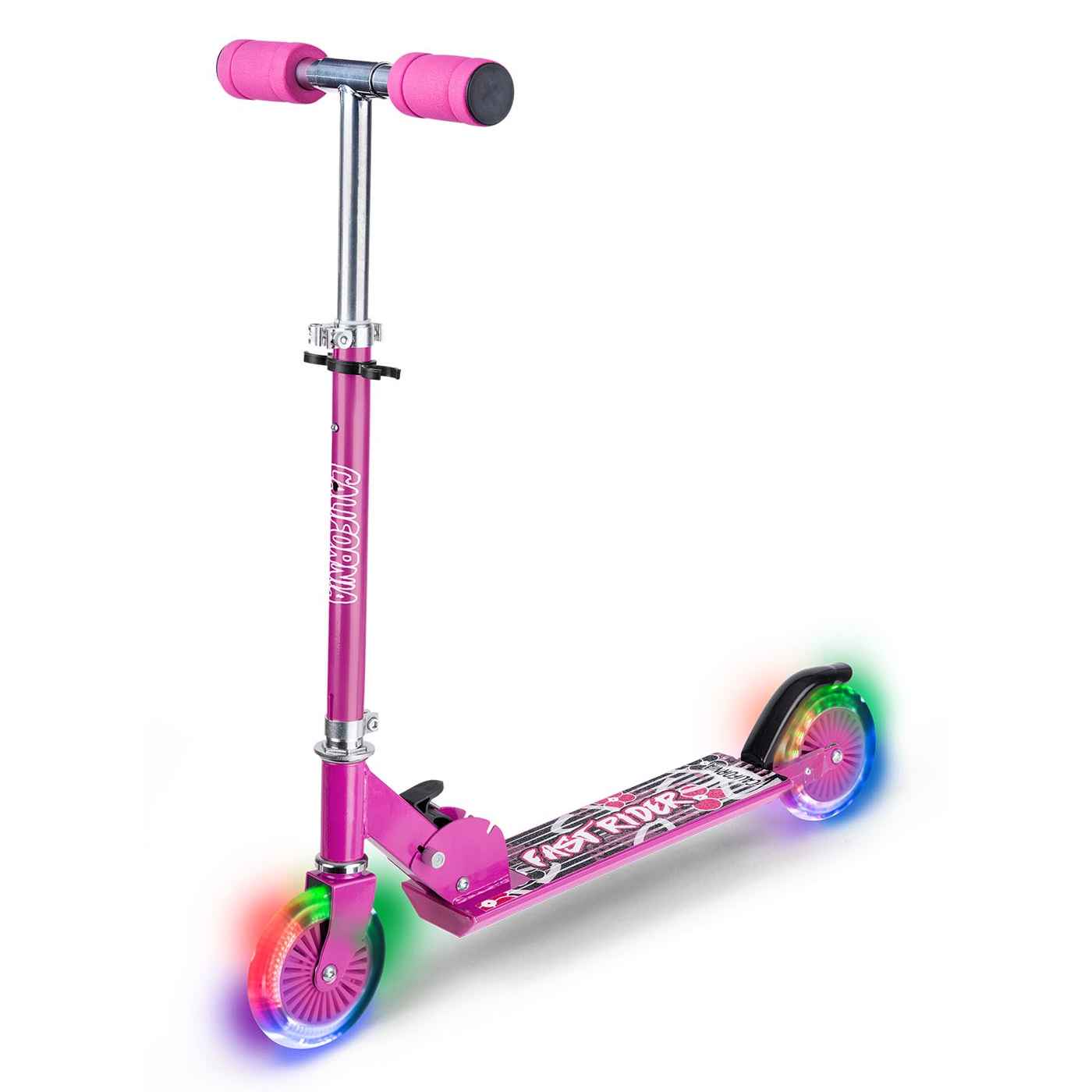 California Løbehjul med lys max 50 kg, Pink