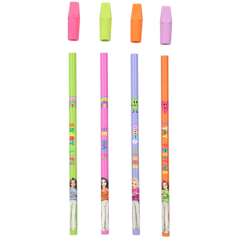 TOPModel Blyantsæt med viskelæder 4 stk. Selflove