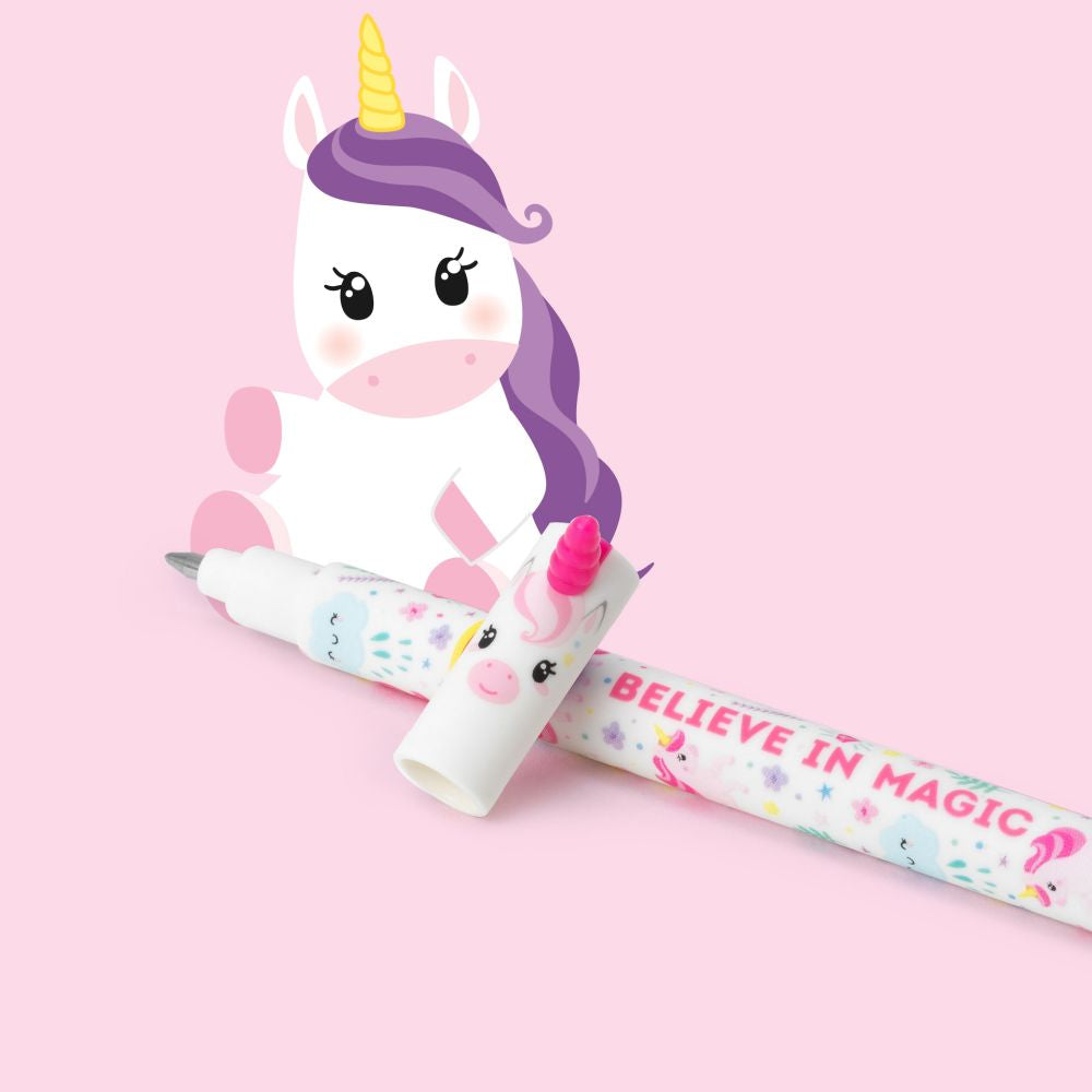 Legami Erasable Gelpen rosa, Unicorn