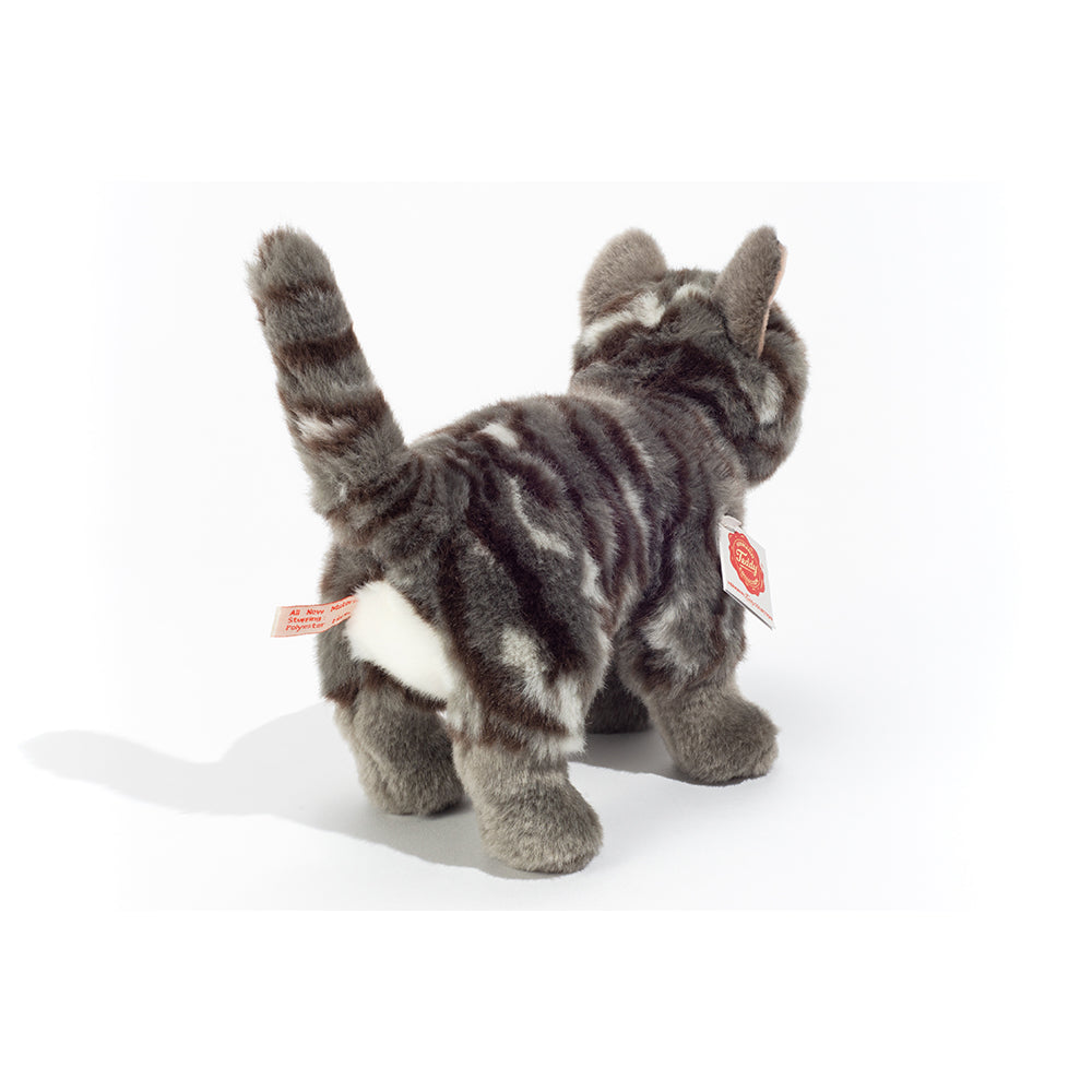 Teddy Hermann Stående kat gråstribet 20 cm