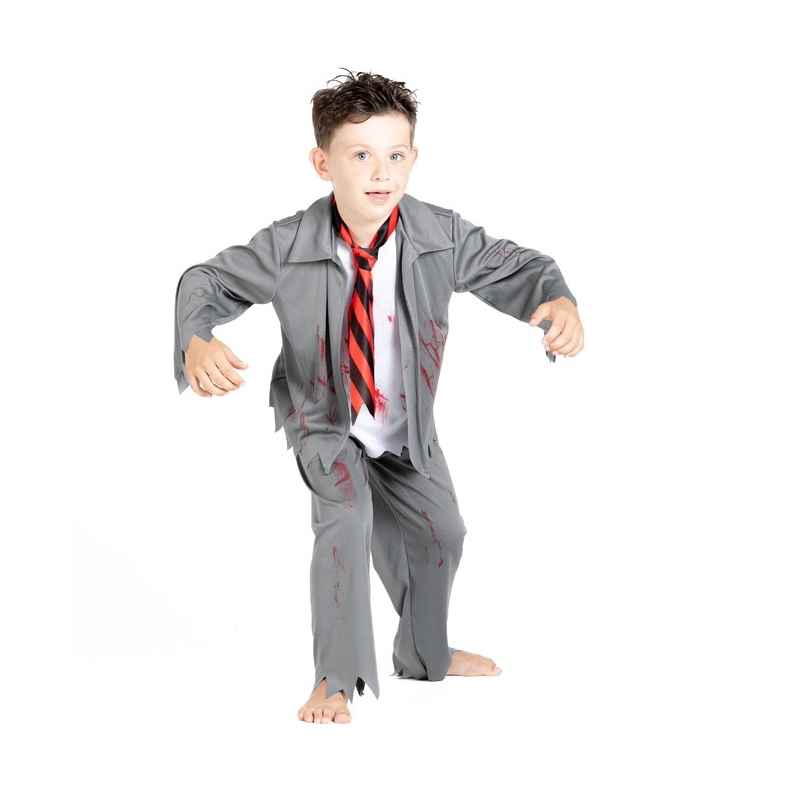 Halloween Kostume str. 5-10 år, Zombie skoledreng