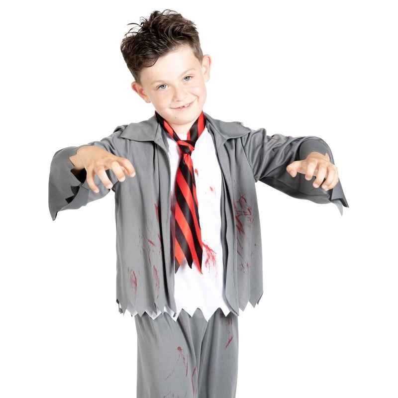 Halloween Kostume str. 5-10 år, Zombie skoledreng