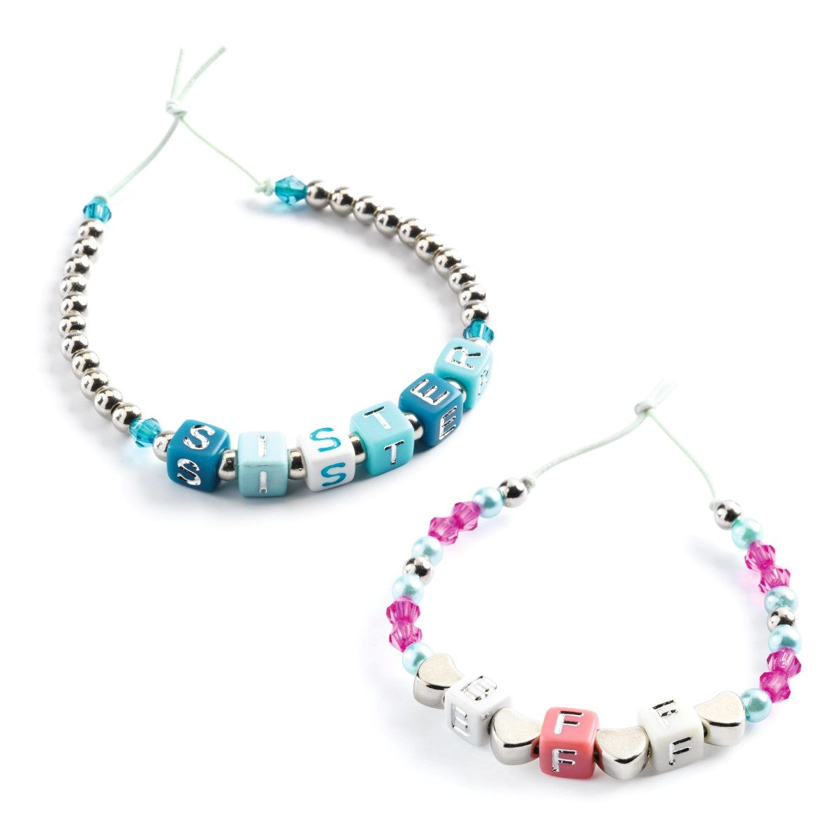 Djeco Kreativ æske med plastperler, Alfabet sølv