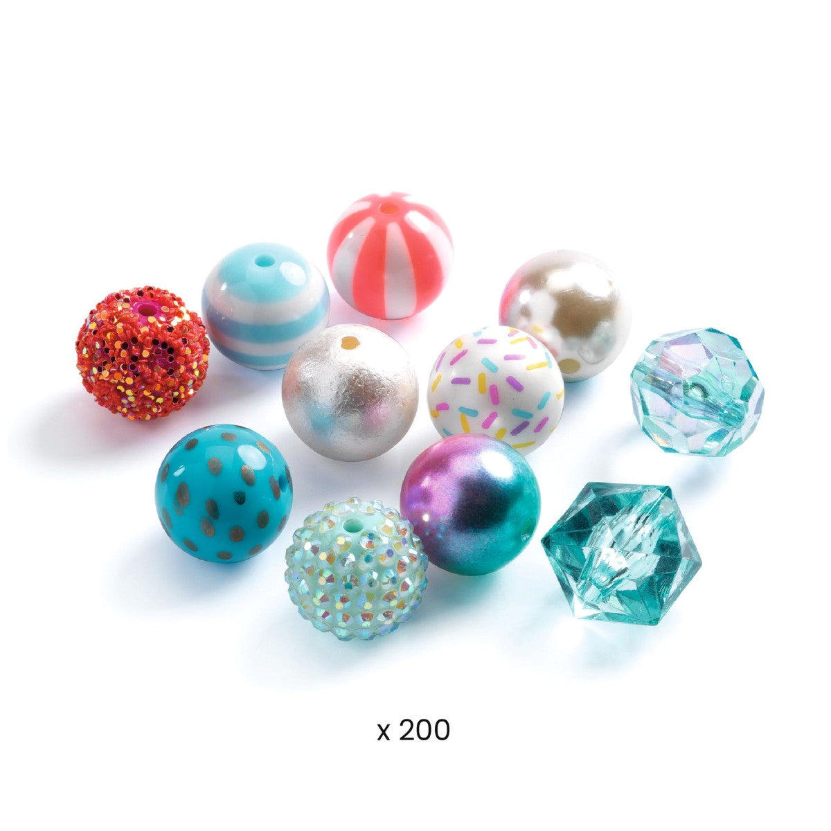 Djeco Kreativ æske med plastperler, Bubble sølv