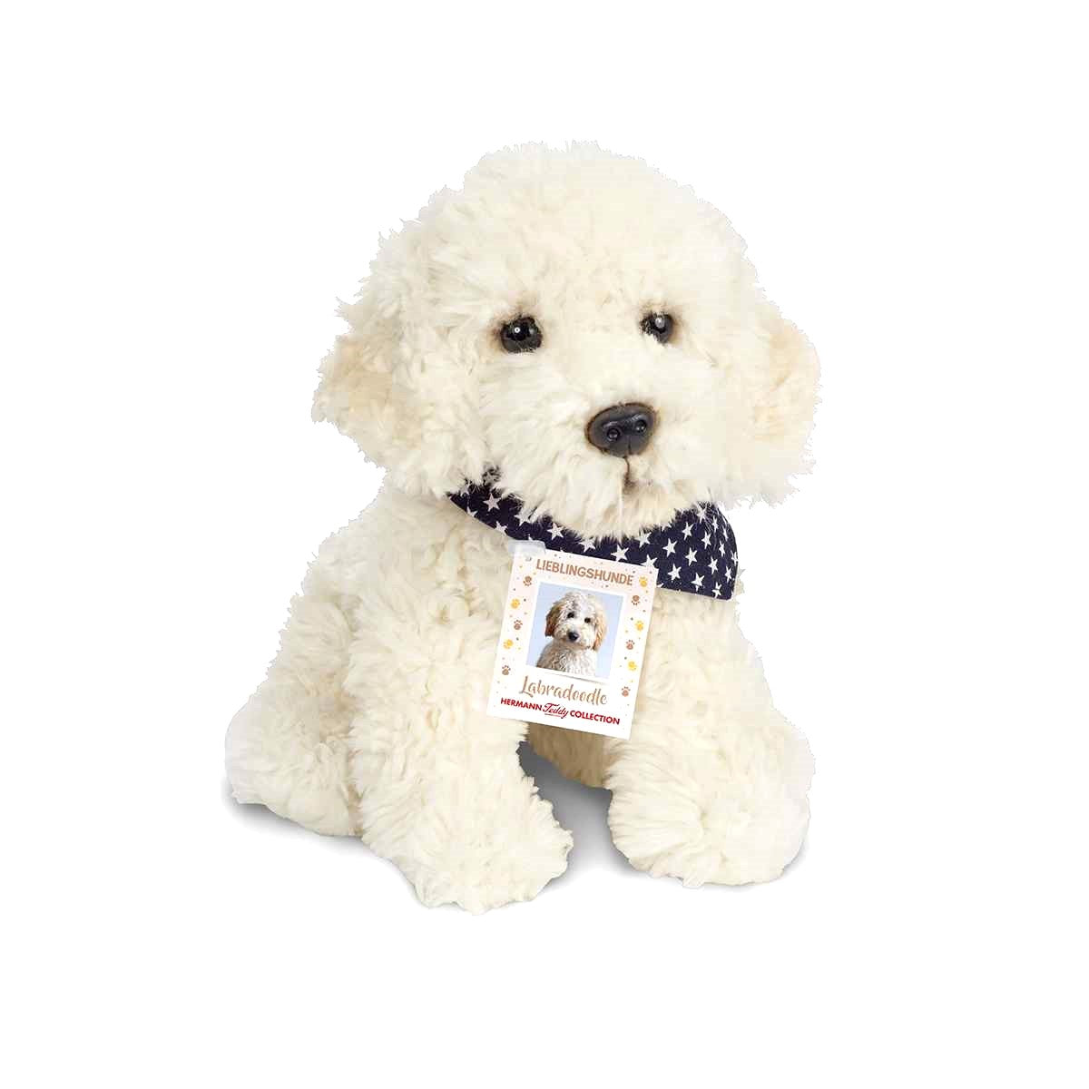 Teddy Hermann Siddende Labradoodle hvid 28 cm