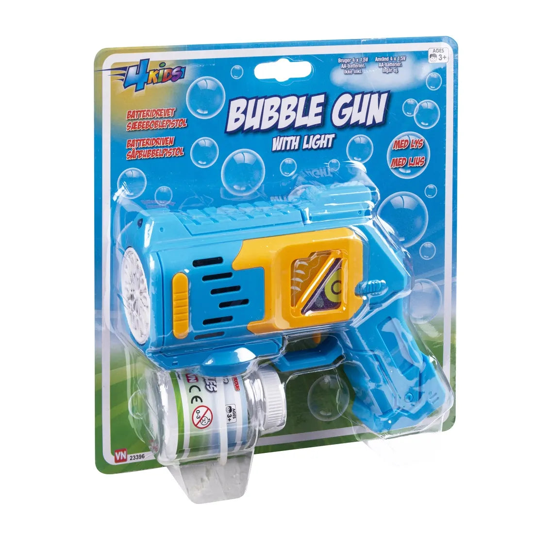 4Kids Sæbeboblepistol med lys og 80 ml sæbevand