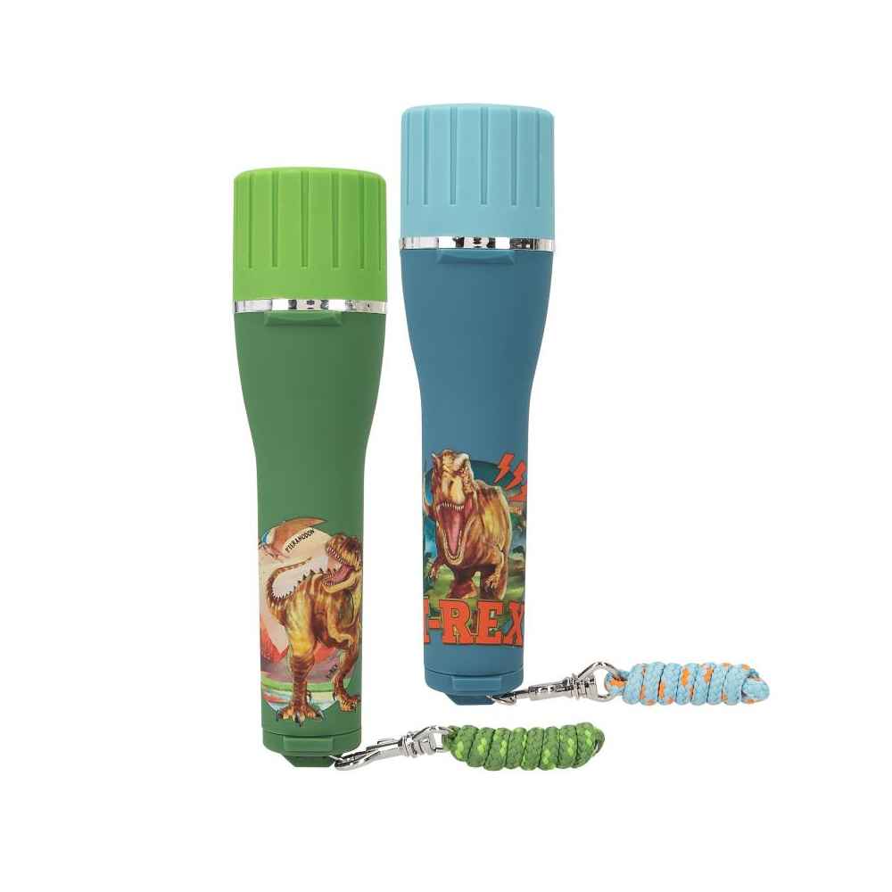 Dino World Lommelygte med timer ass. 1 stk.