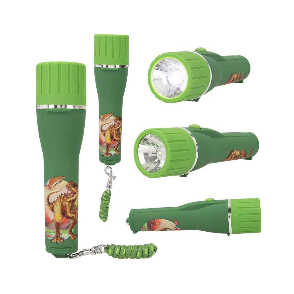 Dino World Lommelygte med timer ass. 1 stk.