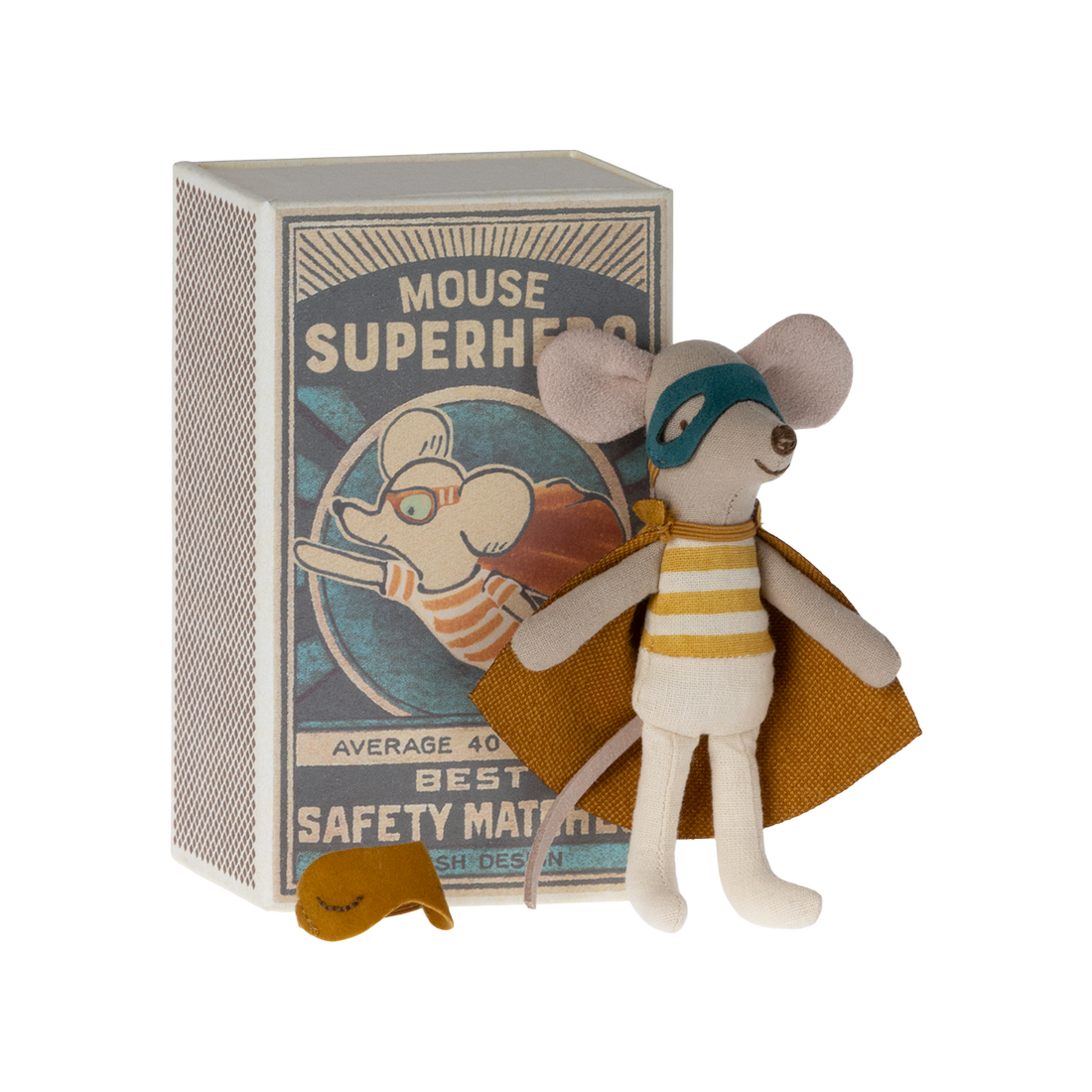 Maileg Superhelt lillebror mus i tændstikæske