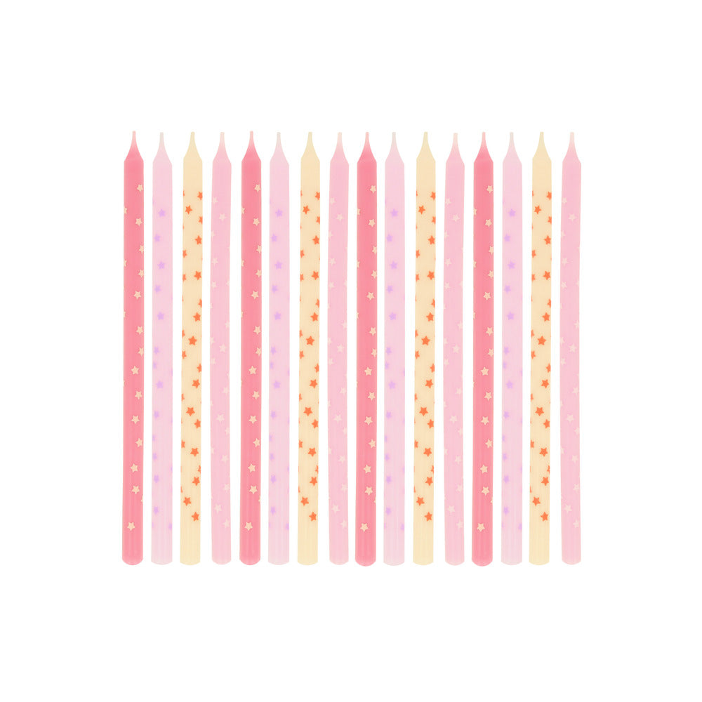 Meri Meri Kagelys 16 stk. Pink stars