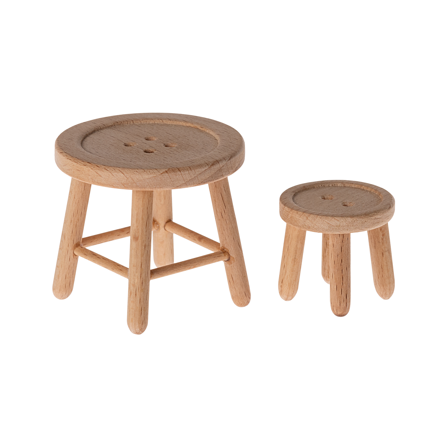 Maileg Mus, Bord og taburet i træ