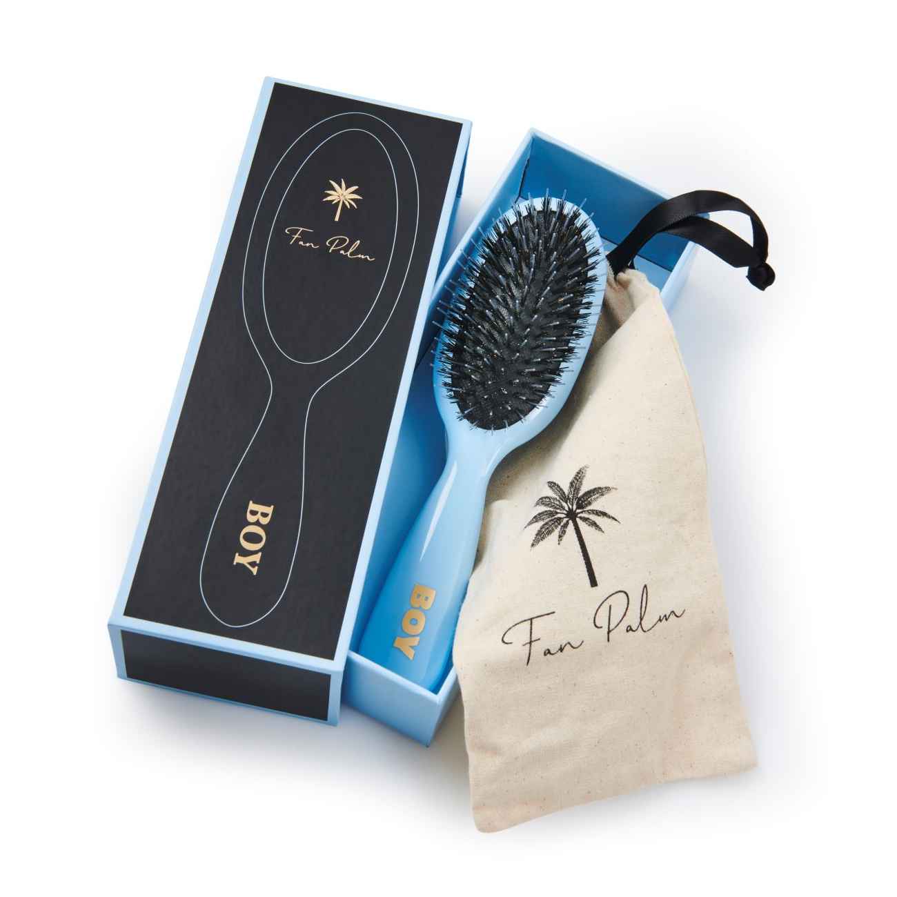 Fan Palm Brush small, Boy lyseblå