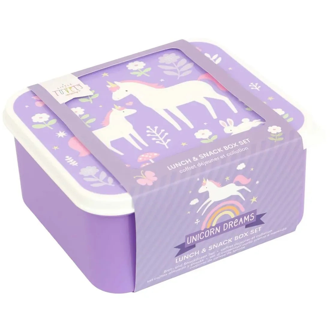 A Little Lovely Company Madkassesæt 4 stk. Unicorn Dreams