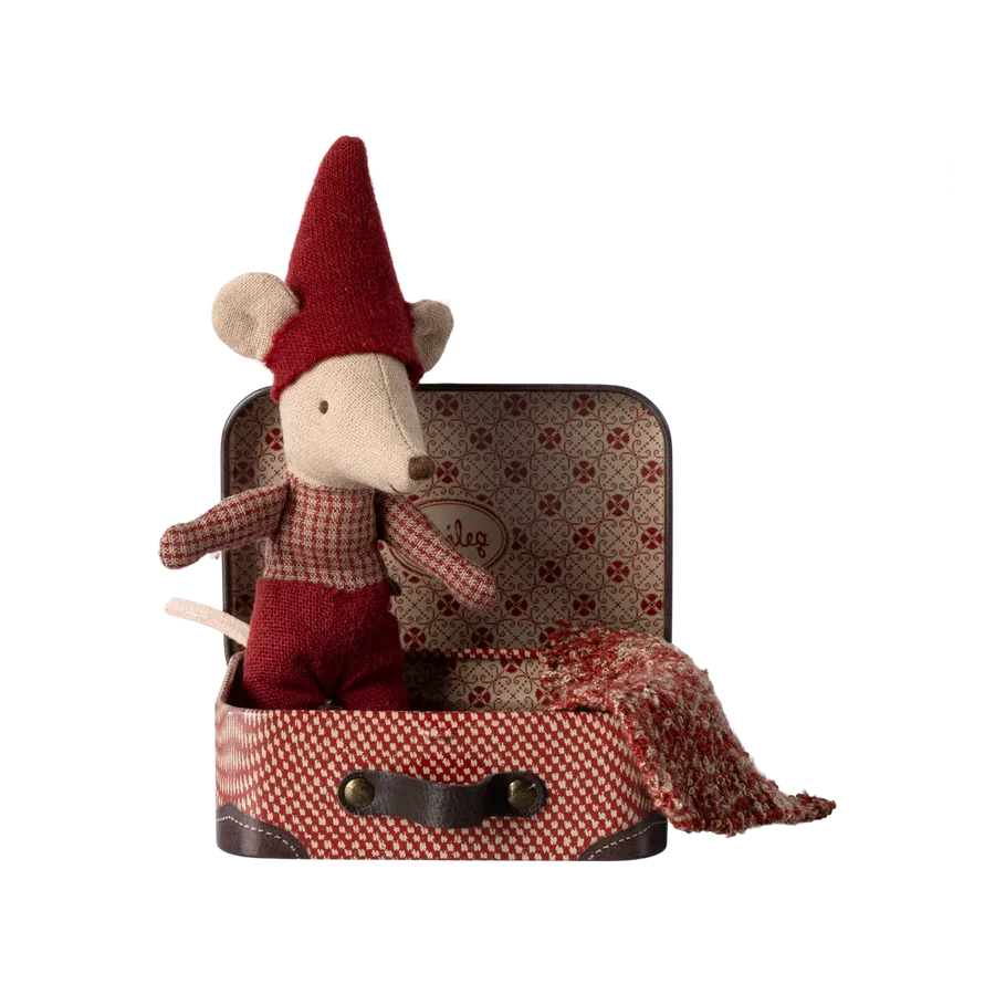 Maileg Julemus baby i kuffert