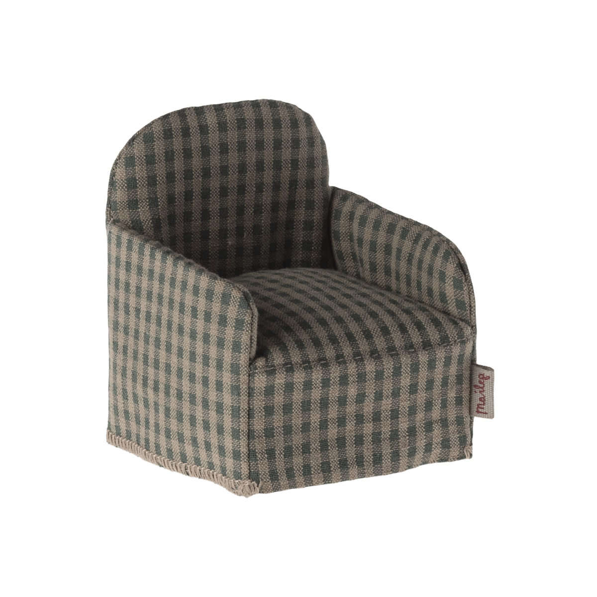 Maileg Mus, Lænestol grøn tern