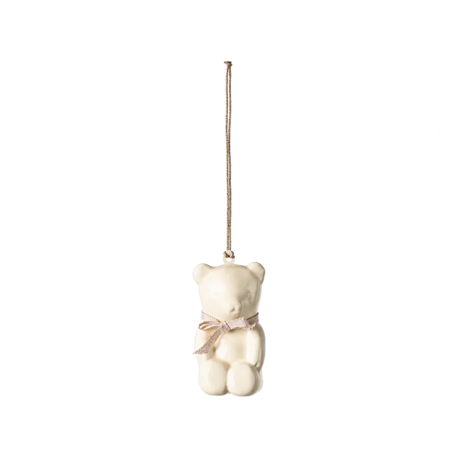 Maileg Ophæng i æske, Bamse Råhvid/rosa