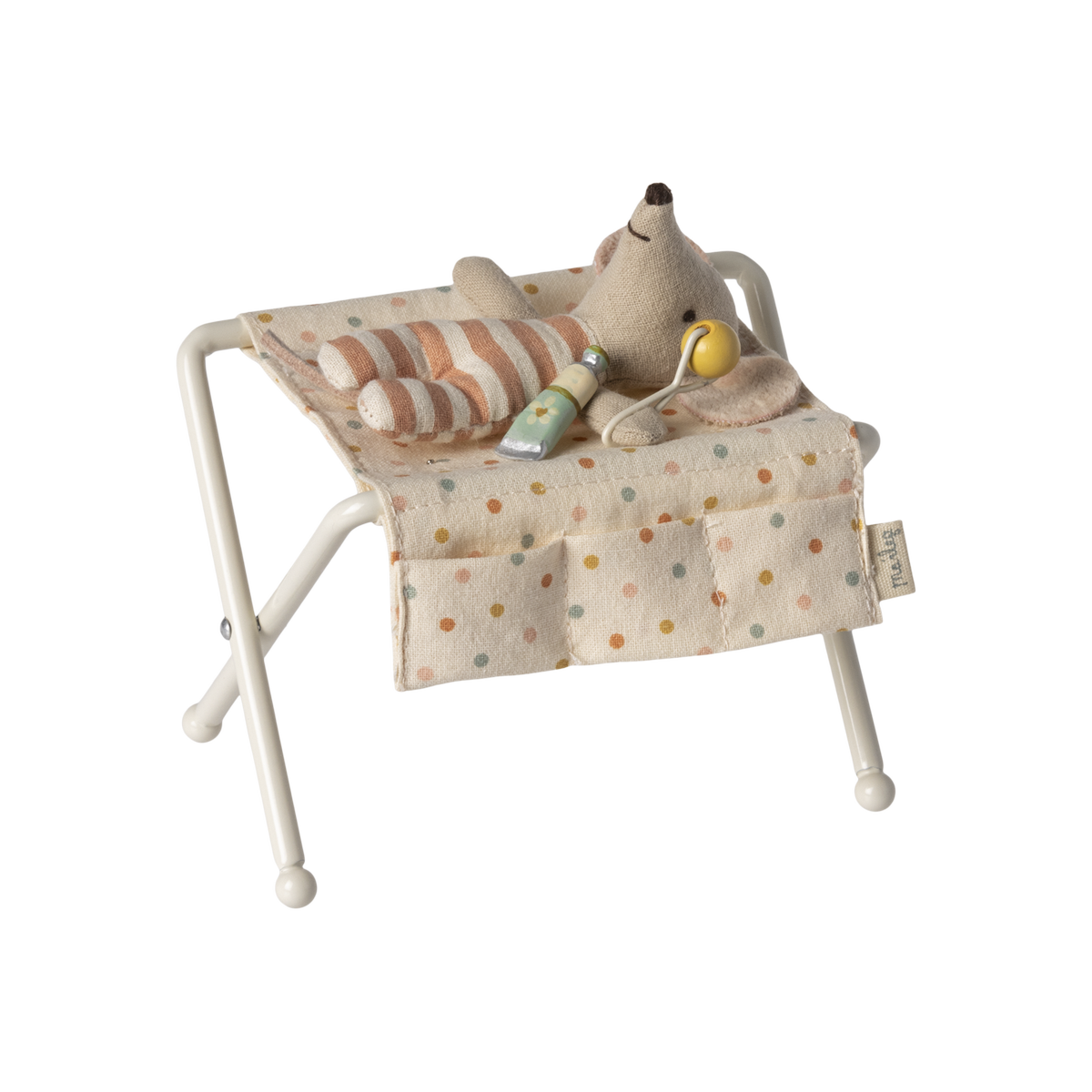 Maileg Mus, Puslebord baby råhvid