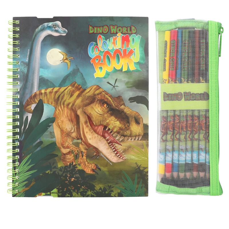 Dino World Malebog inkl. farveblyanter