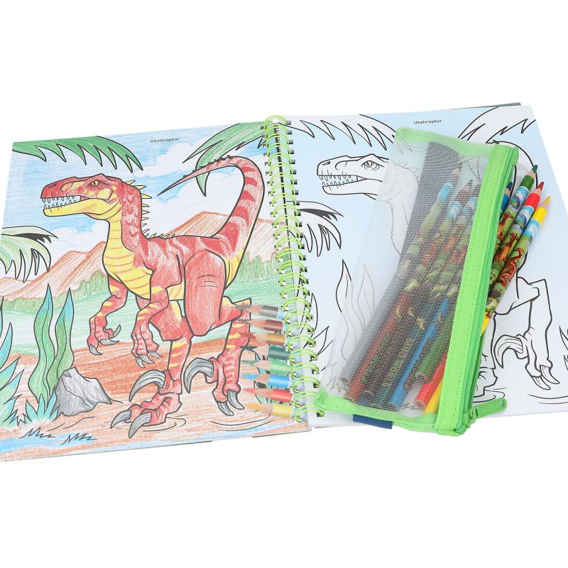 Dino World Malebog inkl. farveblyanter