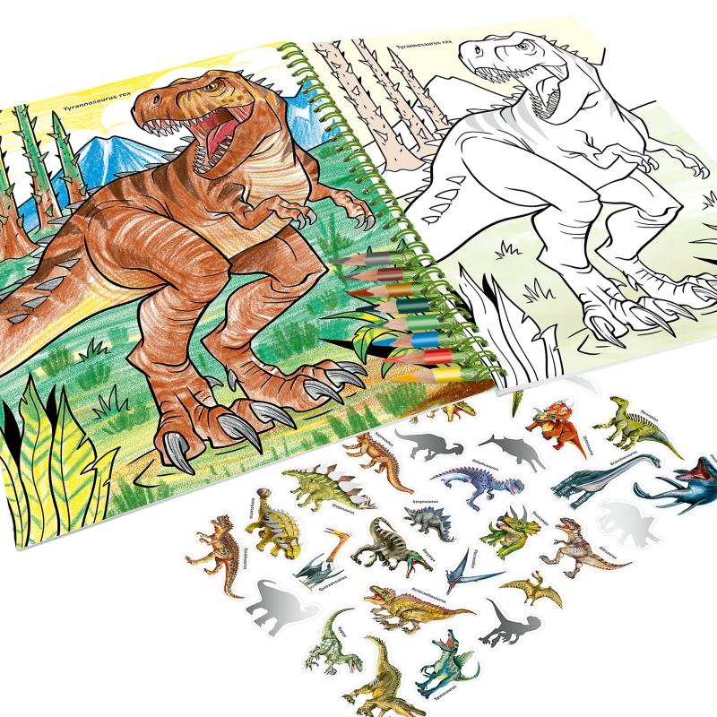 Dino World Malebog inkl. farveblyanter
