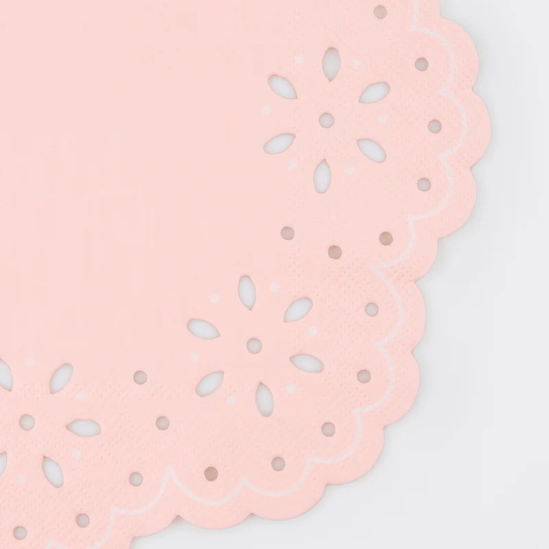Meri Meri Servietter str. L, Broderi Anglaise Lace Multi