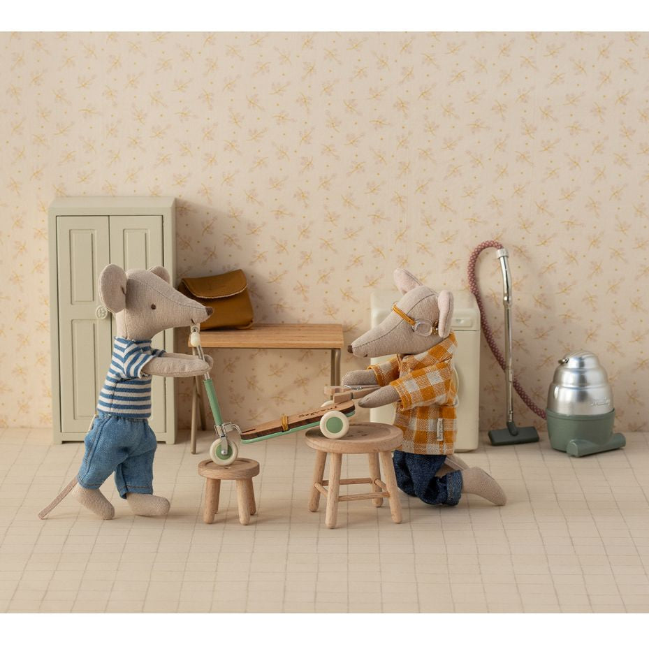 Maileg Mus, Løbehjul mint