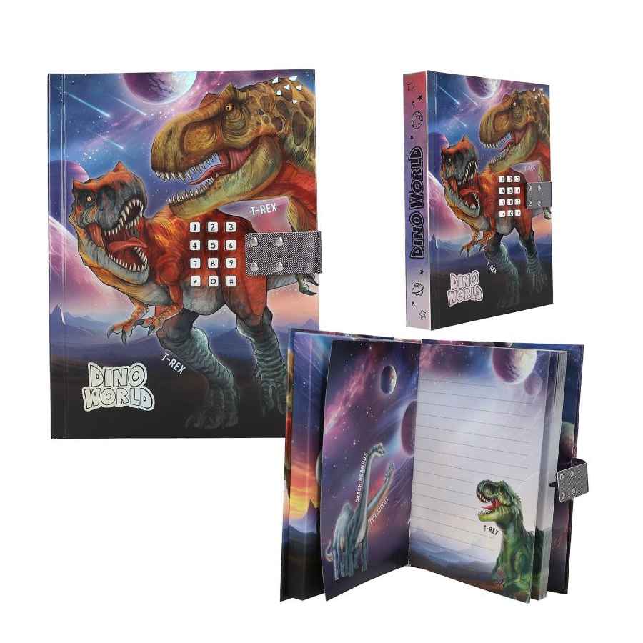 Dino World Dagbog med kodelås og lyd